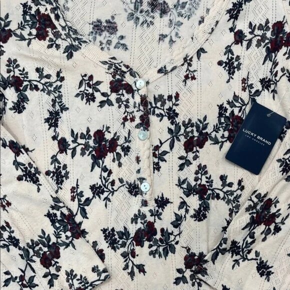 Lucky Brand Floral Print Henley Knit Top - Picture 5 of 13